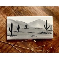 Kakteen Und Ausläufer Handbemalte Keramik Fliese/ Wandkunst/ Home Decor von ArtByAdrienneStudio