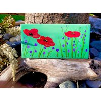 Poppy Garden Handbemalte Keramikfliese/Wandkunst Home Decor von ArtByAdrienneStudio
