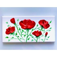 Rote Rosen Handbemalte Keramikfliese/Ornament Wandkunst Home Decor von ArtByAdrienneStudio
