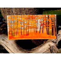 Wald Im Herbst Handbemalte Keramik Fliese/ Wandkunst/ Home Decor von ArtByAdrienneStudio