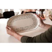 Lyrik Oder Rezept-Platte | Musik Inspiration Platte - Handgemachte Keramik Servierplatte von ArtByBossa
