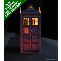 Tardis Kartenhülle Mit Led "Flackern" Teelicht "Kerze" - Doctor Who Time Machine Glow-In-The-Dark Tardis- Kid Night Light von ArtByCholeena