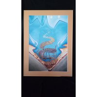Einzigartige Christliche Religiöse Hintergrundbeleuchtung Druck, Reproduktion Vom Original Eine Leiter Zum Himmel, Christian Geschenk, Autor Der von ArtByKostov