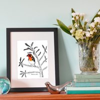 Blackburnian Warbler Limitierte Auflage Kunstdruck - 20x25cm von ArtByPeleegirl