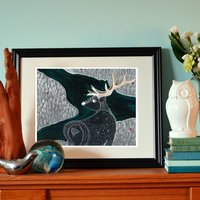 Elch Limitierter Kunstdruck - 28x35cm Elch Limitierter Kunstdruck - 28x35cm von ArtByPeleegirl
