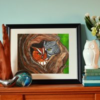 Eulenpaar - Limitierte Edition, 28 cm X 35 Eulenpaar - Limitierte Edition, 28 cm X 35 von ArtByPeleegirl