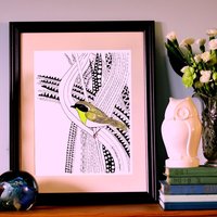 Gelbkehlchen Print - 28x35cm von ArtByPeleegirl