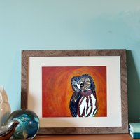 Nördliche Sägekauz 8x10 "Druck in Limitierter Auflage von ArtByPeleegirl