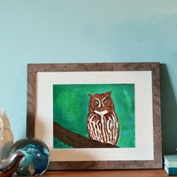 Red Morph Eulen 8x10" Limitierter Kunstdruck von ArtByPeleegirl