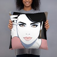 Gal Gadot - Promi Porträt Patrick Nagel Style Art 80S Dekoratives Kissen Dekokissen Valentinsgeschenk von ArtBySantiano