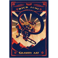 Retro Mountainbike Kunstdruck, Radfahren Wanddeko, Motivationsposter von ArtBySassanFilsoof