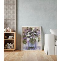 Bild Aus Wolle Lilac in Einer Vase Original Geburtstagsgeschenk, Wand Kunst Dekor Aquarell, Modernes Unikat Gemälde von ArtColeus