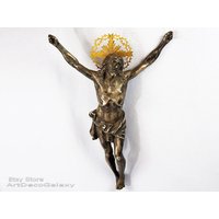 Antike Bronze Versilbert Kruzifix 19 Jahrhundert von ArtDecoGalaxy