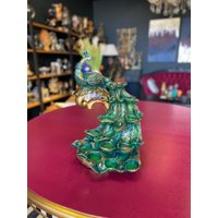 Pfau Kerzenhalter Statue 15", Tisch-Teelicht, Dekor-Skulptur, Kunst, Geschenk, Handgefertigt von ArtDecorado