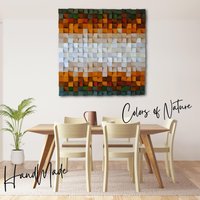 Colors Of Nature - Handgefertigte Holzwandkunst Dekoration Fürs Haus Warme Einweihungsgeschenk Innendekoration Wandbehänge von ArtDesigna