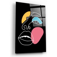 Moderne Linie Abstrakt V9 - Glasdruck Wandkunst Wohnkultur Bürodeko Einweihungsgeschenk Lebendige Farben Uv Druck von ArtDesigna