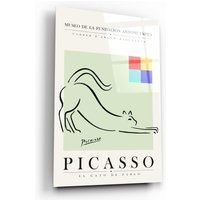 Pablo Picasso - El Gato De Mit Dem Goldenen Kreis Glasdruck Wandkunst Glas Dekoration Galerie Print Sammlung von ArtDesigna