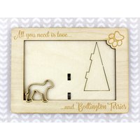 Bedlington Terrier Fotorahmen, Gravierter Rahmen, Benutzerdefinierter Bilderrahmen, Personalisierter Haustieradoptionsrahmen, Geschenk Für von ArtDogKitchen