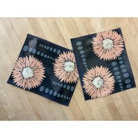 Tischset Made To Order - "Peach Flowers" von ArtForYourFloorCloth