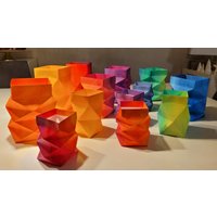 Bunte Laterne Windlicht Partylight Papierlaterne Faltlaterne Waldorf Art in 4 Varianten von ArtGalerieSL