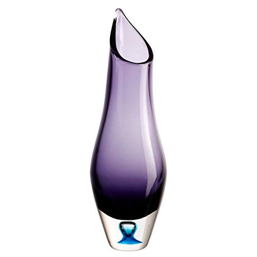 Blumenvase, Blütenvase, Glas Vase Calla, violett, 33,5 cm, moderner Style (Art Glass Powered by Cristalica) von CRISTALICA