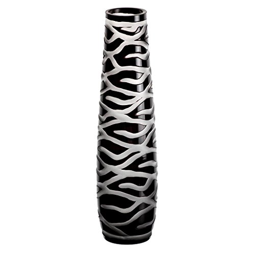 Blumenvase, Glas Vase Koralle, schwarz, 40 cm, moderner Style (Art Glass Powered by Cristalica) von CRISTALICA