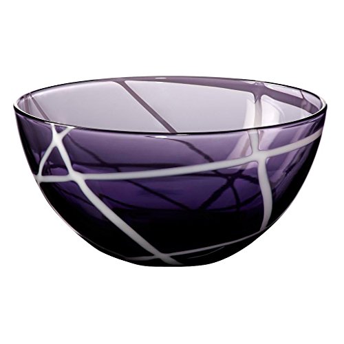Dessertschale Schale Obstschale Konfektschale Colori Nest Violett Weiß Glas 12,5 cm von CRISTALICA