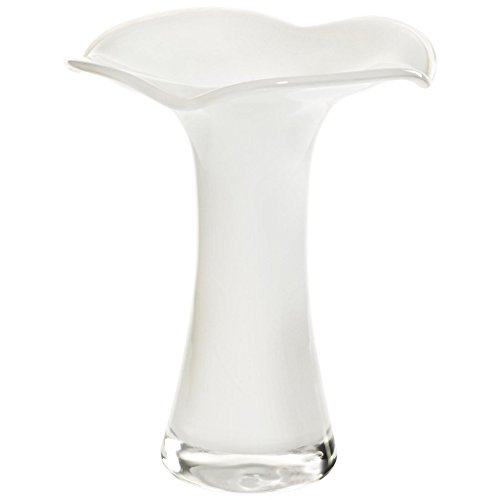 CRISTALICA VaseBouquet Vase Blumenvase VIP Stiller Weiß H 20 cm Handgemachte und Mundgeblasene Glasvase Tischvase von CRISTALICA