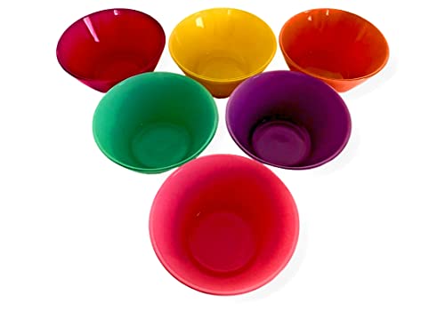 ArtGlass Vega 6 farbige Glasschüsseln – Dessertschale, Aperitif, Service Tapas (Pastell, 215CC) von ART GLASS
