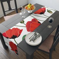 Tischläufer, Rote Mohnblumen, Polyester, 180cm Oder 230cm Lang von ArtInScienceDesigns