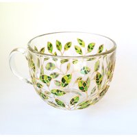Grüner Becher, Handbemalter Becher Für Naturliebhaber, Gartenarbeit Grüner Becher, Handbemalter Becher Für Naturliebhaber, Gartenarbeit von ArtMasha