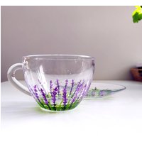 Handbemalte Lavendel Teetasse Und Untertasse Set Blumenglas Geschenk Handbemalte Lavendel Teetasse Und Untertasse Set Blumenglas Geschenk von ArtMasha