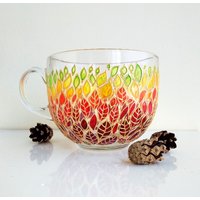 Herbst Blumenbecher, Handbemalte Glasbecher Geschenk Für Naturliebhaber Person von ArtMasha