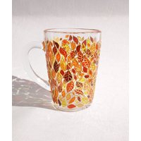 Herbst Glasbecher, Handbemalter Blumengeschenkbecher Für Naturliebhaber von ArtMasha