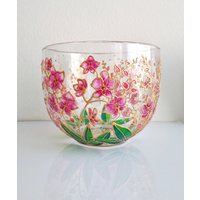 Rosa Orchideen Glasbecher Für Sie, Handgemalte Blumen Kaffeebecher von ArtMasha