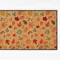 Bambusteppich Mit Herbstblättern Strapazierfähige Matte Für Den Innenbereich von ArtMatHome