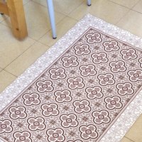 Rosa Küchenmatte, Bodenmatte Aus Vinyl, Linoleum Teppich Mit Handgemalten Fliesen. Vorleger, Türmatte, Pvc Teppich. Kunstmatt von ArtMatHome