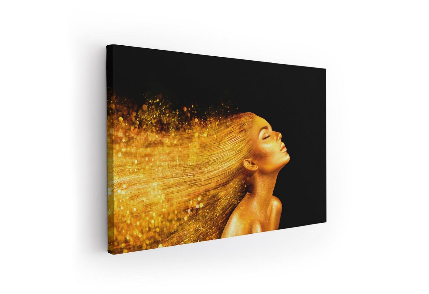 ArtMind Wandbild Golden Hair, Premium Wandbilder als Poster & gerahmte Leinwand in 4 Größen, Wall Art, Bild, Canva von ArtMind