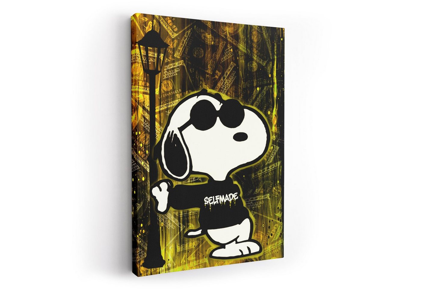 ArtMind XXL-Wandbild BE COOL - SNOOPY - SELFMADE, Premium Wandbilder als Poster & gerahmte Leinwand in 4 Größen, Wall Art, Bild, Canva von ArtMind