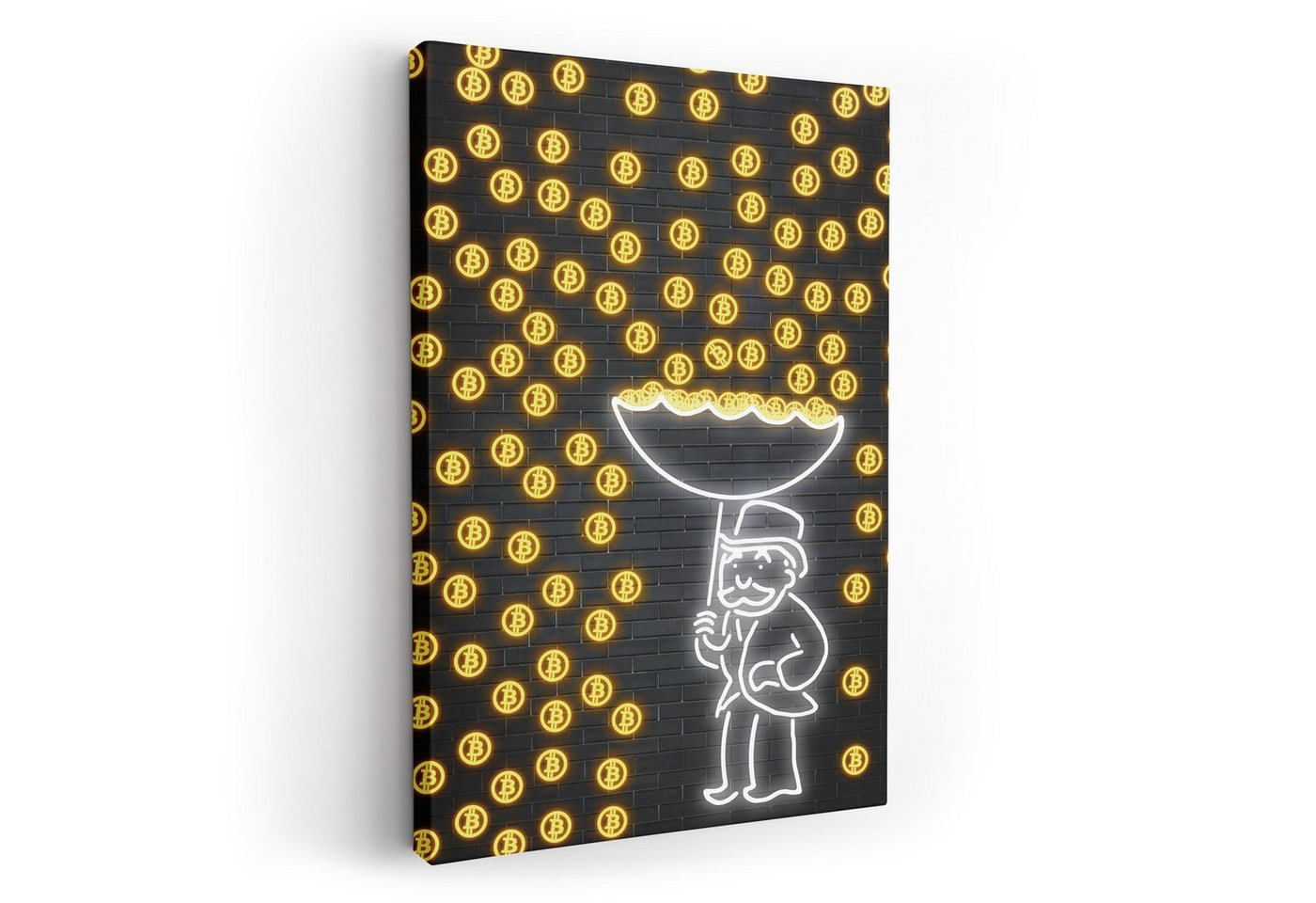 ArtMind XXL-Wandbild BITCOIN RAIN, Premium Wandbilder als Poster & gerahmte Leinwand in verschiedenen Größen, Wall Art, Bild, Canva von ArtMind