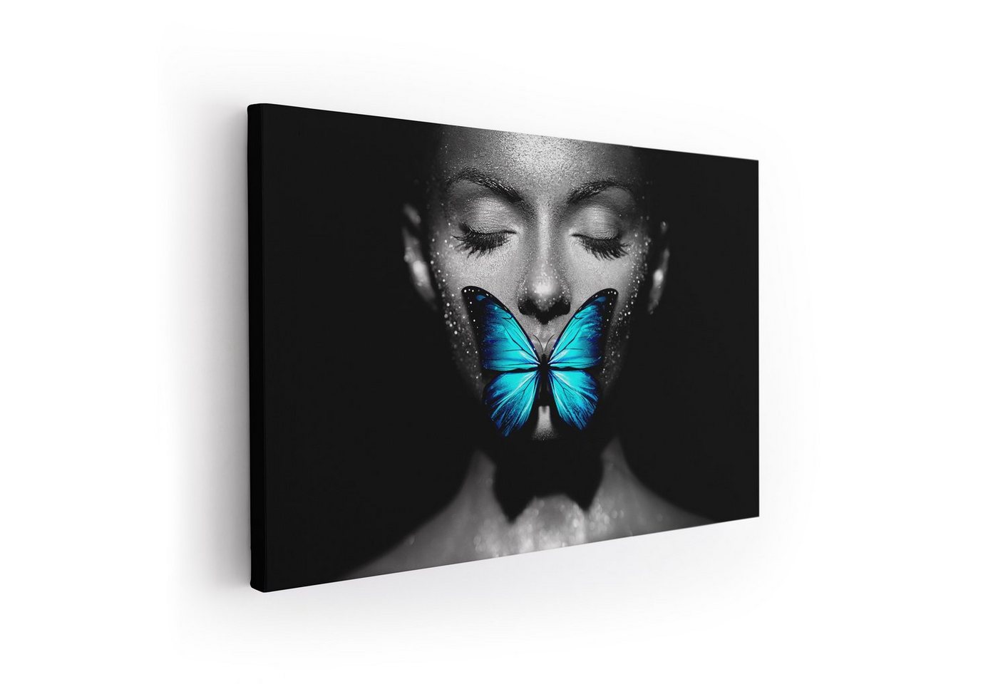 ArtMind XXL-Wandbild BLUE BUTTERFLY, Premium Wandbilder als Poster & gerahmte Leinwand in verschiedenen Größen, Wall Art, Bild, Canva von ArtMind