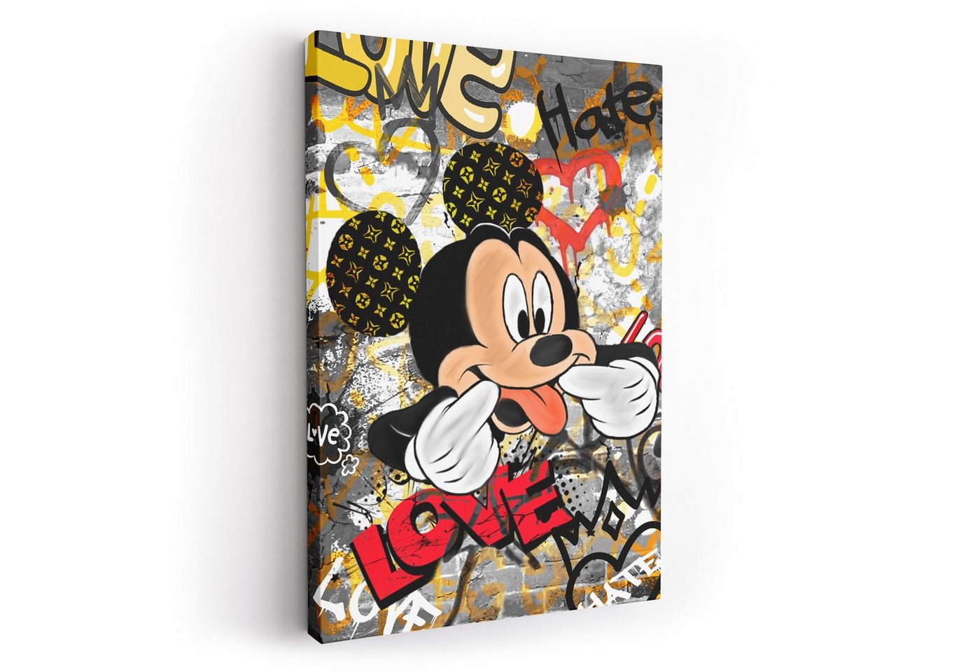 ArtMind XXL-Wandbild CHEERFUL MICKY, Premium Wandbilder als Poster & gerahmte Leinwand in verschiedenen Größen, Wall Art, Bild, Canva von ArtMind