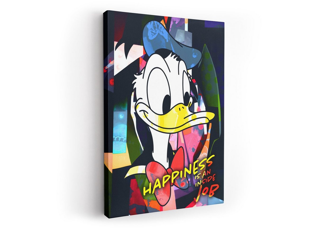 ArtMind XXL-Wandbild Donald - Happiness is an inside job, Premium Wandbilder als Poster & gerahmte Leinwand in 4 Größen, Wall Art, Bild, Canva von ArtMind