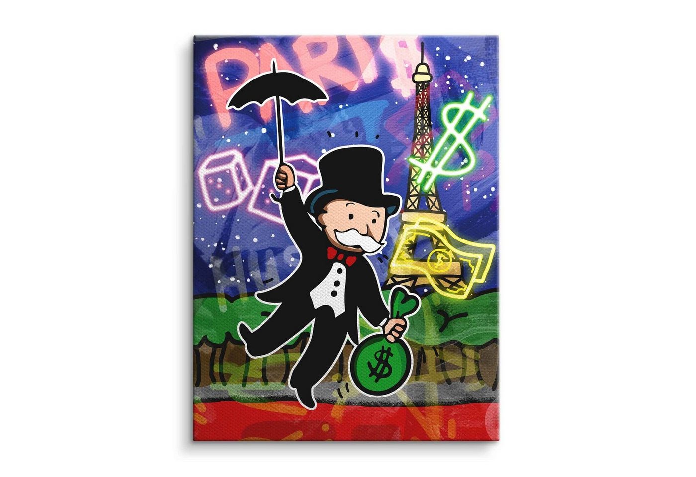 ArtMind XXL-Wandbild Flying Monopoly, Premium Wandbilder als Poster & gerahmte Leinwand in verschiedenen Größen, Wall Art, Bild, Canvas von ArtMind