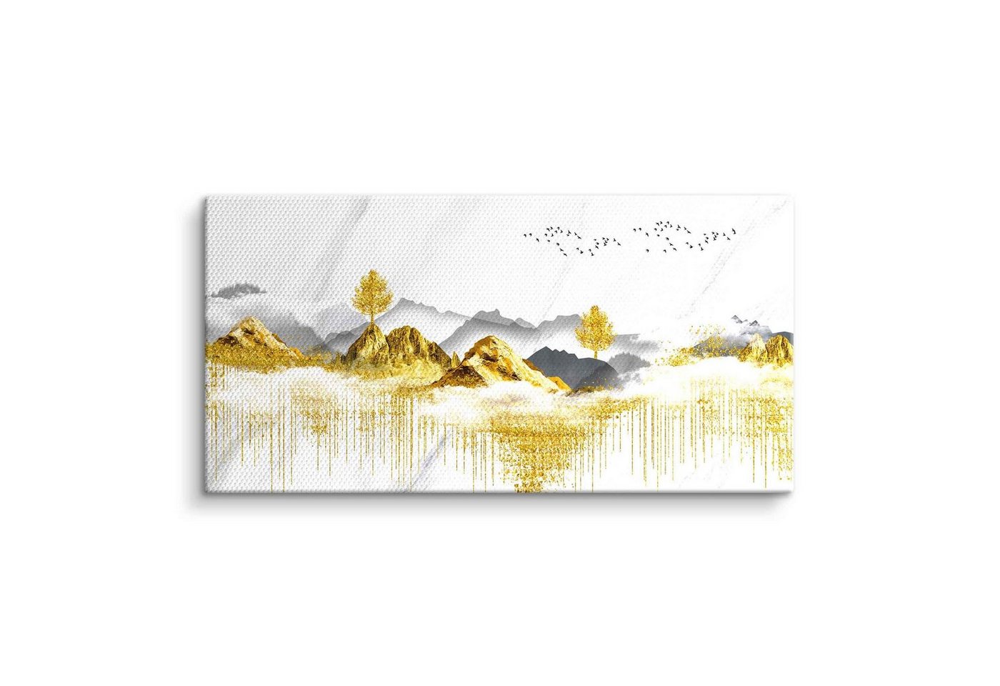 ArtMind XXL-Wandbild GOLDEN MOUNTAINS, Premium Wandbilder als Poster & gerahmte Leinwand in verschiedenen Größen, Wall Art, Bild, Canva von ArtMind