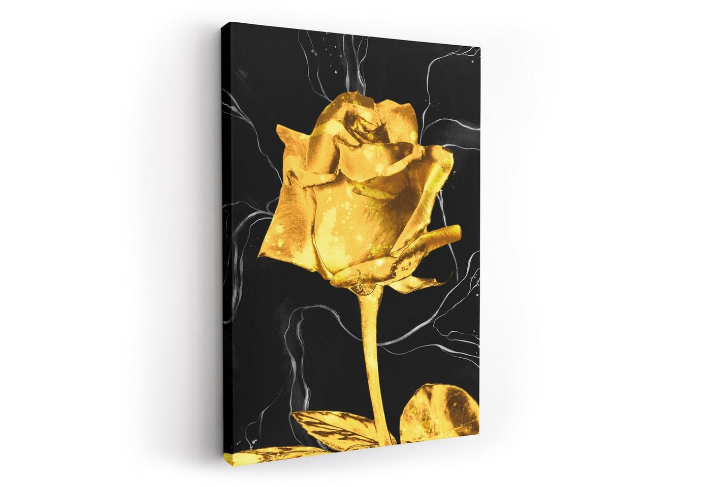 ArtMind XXL-Wandbild GOLDENE ROSE, Premium Wandbilder als Poster & gerahmte Leinwand in verschiedenen Größen, Wall Art, Bild, Canva von ArtMind