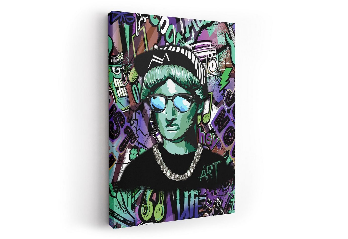 ArtMind XXL-Wandbild Green Head, Premium Wandbilder als Poster & gerahmte Leinwand in 4 Größen, Wall Art, Bild, Canva von ArtMind