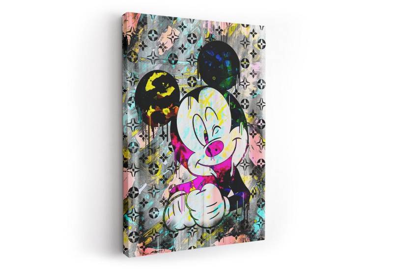 ArtMind XXL-Wandbild Micky Be Happy, Premium Wandbilder als Poster & gerahmte Leinwand in 4 Größen, Wall Art, Bild, Canva von ArtMind