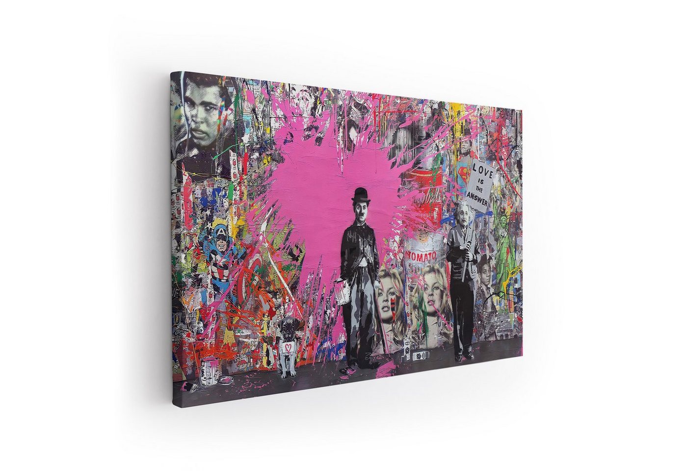 ArtMind XXL-Wandbild Pop Art - Charlie Chaplin, Premium Wandbilder als Poster & gerahmte Leinwand in 4 Größen, Wall Art, Bilder fürs Wohnzimmer und Büro von ArtMind