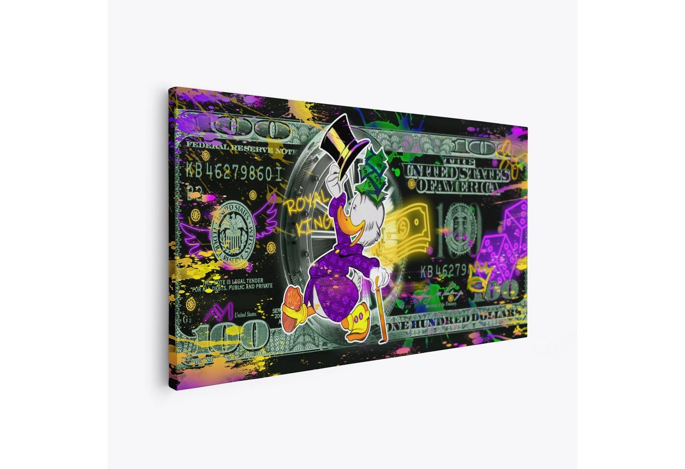 ArtMind XXL-Wandbild ROYAL KING - BLACK EDITION, Premium Wandbilder als gerahmte Leinwand in verschiedenen Größen, Wall Art, Bild, Canva von ArtMind